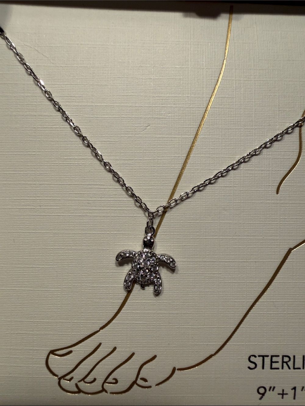 Olivia And Jackson Sterling Silver Turtle Anklet Nwot View 6